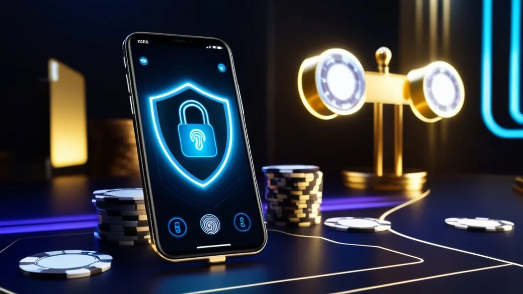 Smartfon z ikoną tarczy i kłódki symbolizujący bezpieczeństwo konta